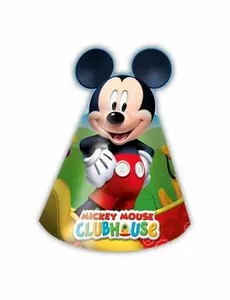 6 kartonových klobouků Mickey Mouse