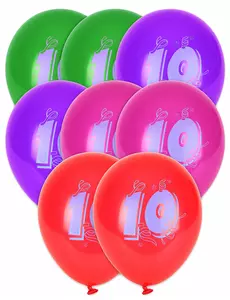 8 vícebarevných balónků číslo 10, 30 cm
