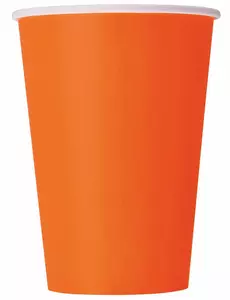 8 oranžových kartonových kelímků 210 ml