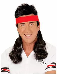 Čelenka 80. let černo-červený mullet