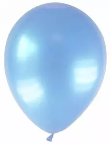 12 světle modrých metalických balónků 28 cm
