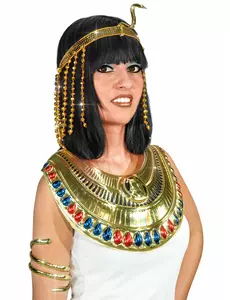 Zlatá egyptská hadí flitrovaná čelenka pro ženy
