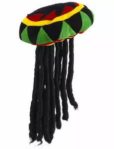 Sametová rasta čepice s dredy pro dospělé