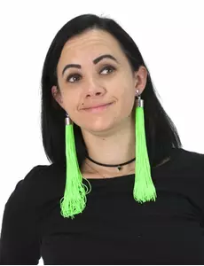 Neonově zelené třásňové náušnice pro dospělé