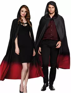 Červeno-černý plášť s přechodem pro dospělé Halloween