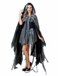 Tmavý plášť 150 cm pro dospělé Halloween