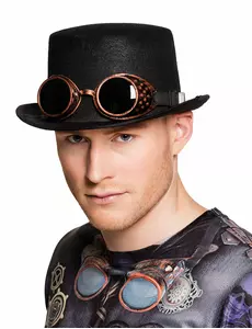 Steampunk klobouk s brýlemi (goggles) pro dospělé