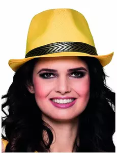Žlutý trilby borsalino klobouk pro dospělé