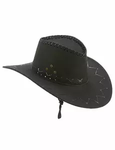 Černý semišový kovbojský klobouk pro dospělé