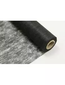 Černý netkaný běhoun na stůl 29 cm × 10 m