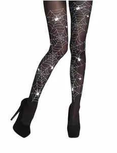 Dámské bílé punčocháče s pavučinou Halloween