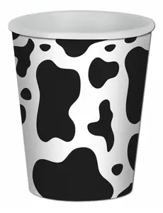 8 papírových kelímků s motivem kraví kůže 266 ml