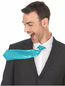 Modrá flitrovaná kravata pro dospělé