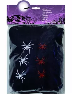 Černá pavučina s pavouky Halloween 100g