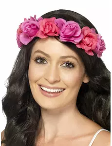 Růžová květinová korunka pro ženy
