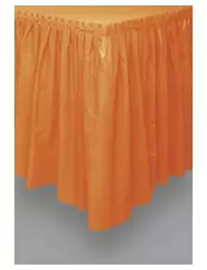 Oranžová plastová sukně na stůl 73 x 426 cm