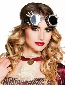 Stříbrné cyberpunk brýle pro dospělé Steampunk