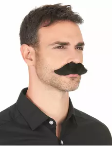 Černý samolepicí knír pro dospělé