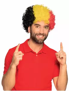 Afro paruka fanouška Belgie pro dospělé