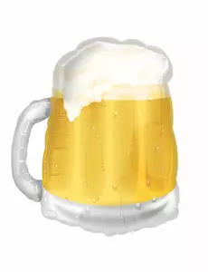Fóliový balónek žlutý pivní korbel 58 cm