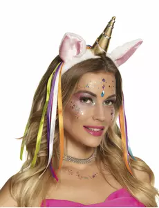 Čelenka jednorožec s třpytivými stužkami pro ženy