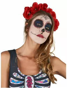 Červená květinová čelenka pro dospělé, Day of the Dead