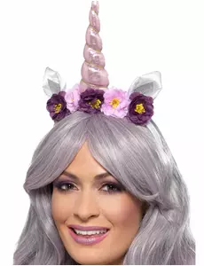 Fialová čelenka jednorožec pro dospělé