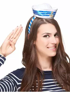 Čelenka s mini námořnickým kloboučkem pro dospělé