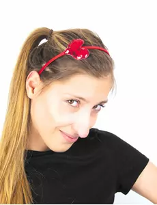 Čelenka s malým flitrovým srdcem pro dospělé