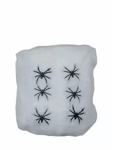 Bílá pavučina s pavouky 100g Halloween