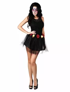 Černo-růžové kostlivčí tutu pro ženy Day of the Dead