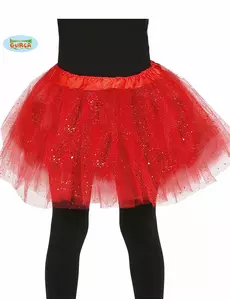 Červené flitrované tutu pro dívky