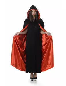 Červeno-černý plášť s kapucí pro dospělé Halloween