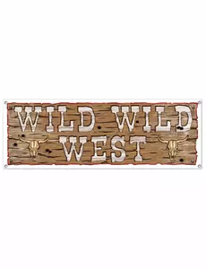 Plastový banner Wild Wild West 1,5m x 53,3cm