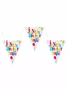 Slavnostní narozeninová girlanda (bunting) 26 x 22 cm 3 m
