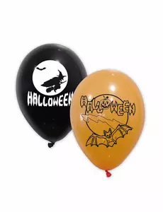 10 černo-oranžových latexových balónků Halloween 30 cm
