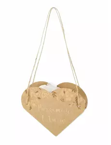 10 taštiček se srdcem Sprinkle Love kraft a bronz 12 × 13 cm