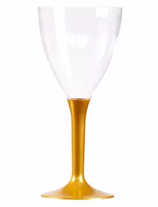 10 sklenek na víno se zlatou nožkou 160 ml