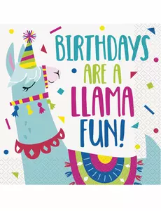 16 papírových ubrousků Llama Birthday 33 × 33 cm