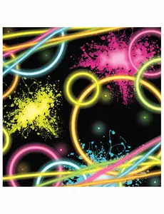 16 malých papírových ubrousků Glow Party 16 cm
