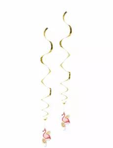 2 závěsné dekorace Tropical Flamingo 85 cm
