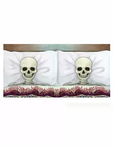 2 povlaky na polštáře s kostlivci 53 x 81 cm Halloween