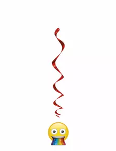 3 spirálové závěsy Emoji Rainbow 66 cm