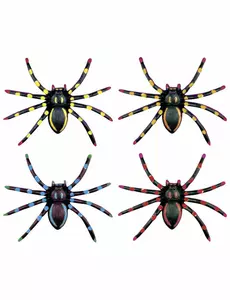 4 neonoví halloweenští pavouci 7.5 cm