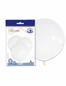 5 obřích bílých latexových balónků 47 cm