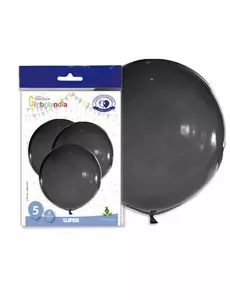 5 obřích černých latexových balónků 47 cm