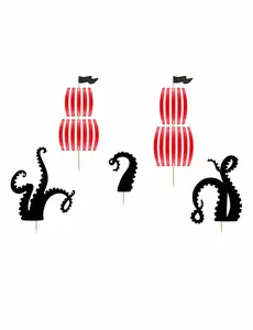 5 topperů na dort Pirate Party 13,5–21,5 cm
