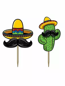 50 kartonových napichovátek Mexican Fiesta 7 cm