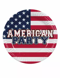 10 papírových talířů American party 23 cm