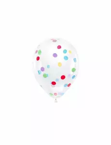 6 průhledných latexových balónků s vícebarevnými konfetami 30 cm